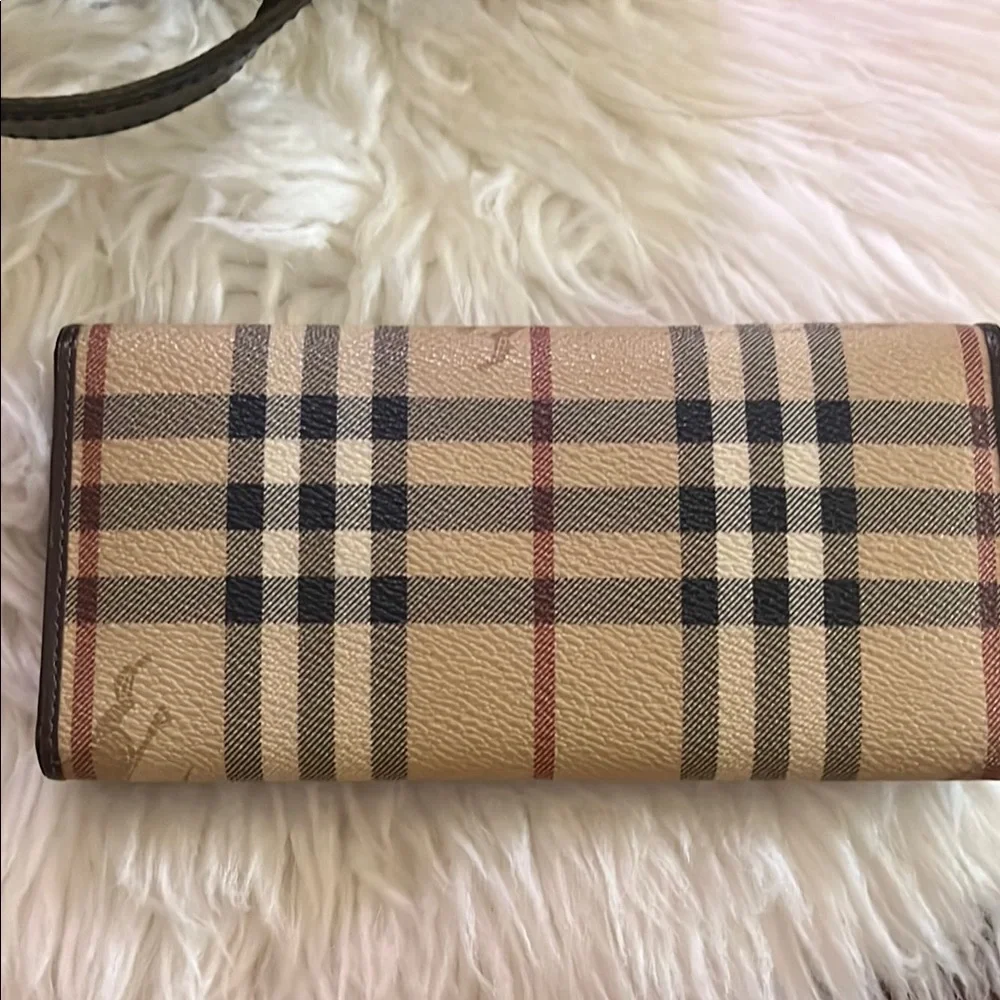 Burberry Cream and dark brown Satchel with Iconic Design w matching wallet - Picture 10 of 15